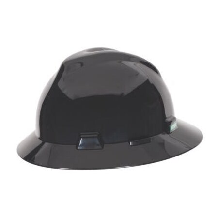 Msa Safety Hat, V-Gd, With1-Touch Susp., Black 10058337